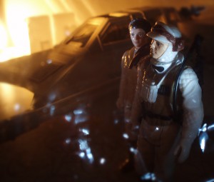 Luke and Leia. (Vintage Luke Skywalker in Hoth Battle Gear, Vintage Princess Leia in Hoth Outfit, Vintage Snowspeeder)