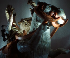 Panic on Ice. (Vintage Luke Skywalker in Hoth Battle Gear, Vintage Wampa, Vintage Tauntaun)