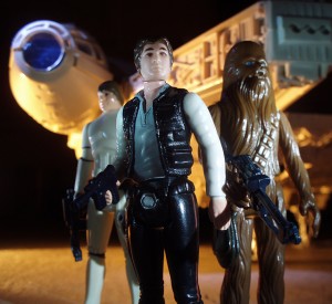 This Way Out Redux. (Vintage Luke Skywalker Stormtrooper Disguise, Vintage Han Solo, Vintage Chewbacca, Vintage Millennium Falcon)
