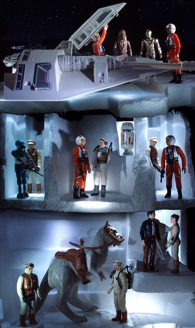 Rebel Forces FTW. (Vintage Snowspeeder, Vintage Tauntaun, Vintage Rebel Soldier, Vintage Princess Leia Hoth Outfit, Vintage Han Solo Bespin Outfit, Vintage 2-1B, Vintage Rebel Commander, Vintage Luke Skywalker X-Wing Pilot, Vintage Luke Skywalker Hoth Battle Gear, Vintage R5-D4, Vintage Chewbacca, Vintage C-3PO)