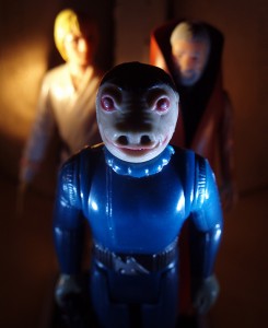 Blues for Snaggletooth. (Vintage Luke Skywalker, Vintage Blue Snaggletooth, Vintage Ben (Obi-Wan) Kenobi)