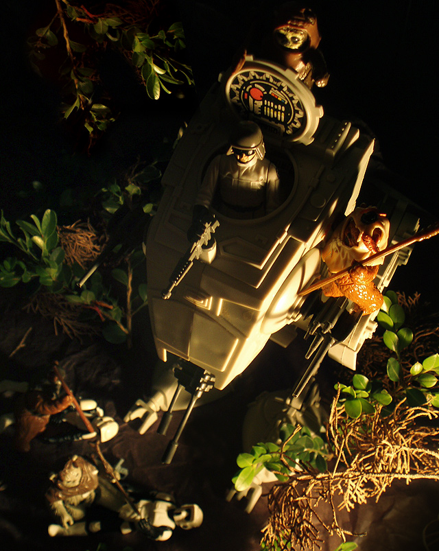 E is for Easy Target (Vintage AT-ST, Vintage AT-ST Driver, Vintage Biker Scouts, Vintage Wicket E. Warrick, Vintage Chief Chirpa, Vintage Paploo, Vintage Rhomba)